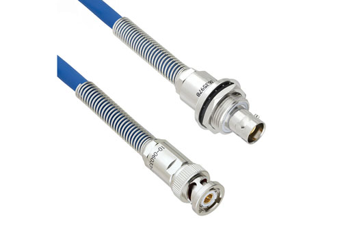 Halogen Free Bend Relief 3-Slot TRB Plug to Bend Relief 3-Lug TRB Bulkhead Insulated Jack for 78 Ohm TWCH-78-2 Cable