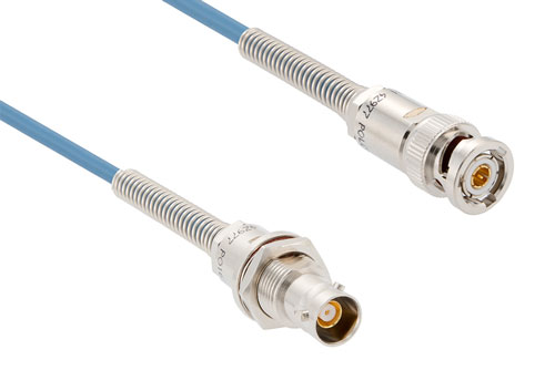 LF 78 Ohm TRB Bend Relief 3-Slot Solder/Clamp Plug to Bend Relief 3-Lug Solder/Clamp Non-Insulated BLKHD Jack for PE-30-02003 Cable