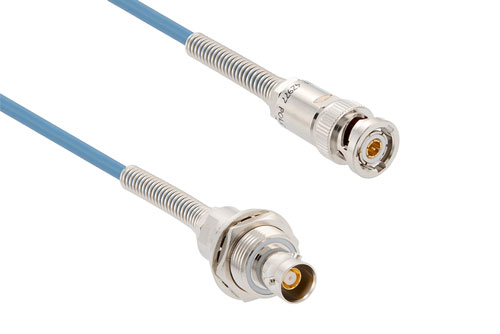 Lead Free 78 Ohm TRB Bend Relief 3-Slot Solder/Clamp Plug to Bend Relief 3-Lug Solder/Clamp Insulated BLKHD Jack  for PE-30-02003 Cable