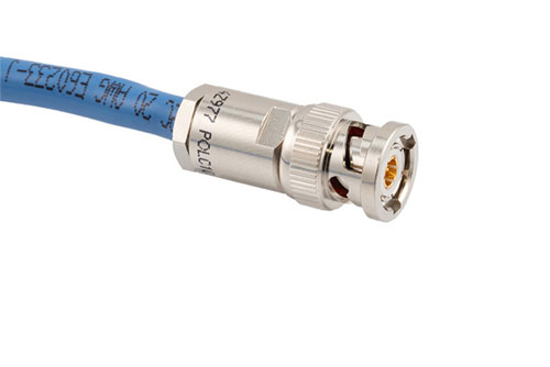 Lead Free 78 Ohm 3-Slot TRB Solder/Clamp Plug with Blunt Cut for PE-30-02001 Twinax (242 O.D.) Cable