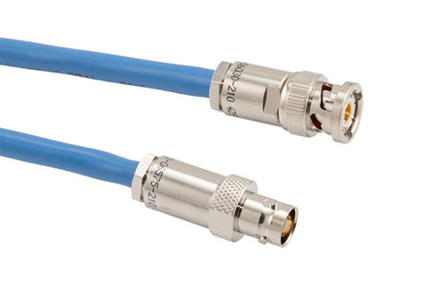 Lead Free 78 Ohm 3-Slot TRB Solder/Clamp Plug to 3-Lug TRB Solder/Clamp Jack for PE-30-02001 Twinax (242 O.D.) Cable