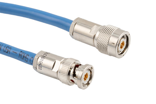 Lead Free 78 Ohm 3-Slot TRB Solder/Clamp Plug to TRB Threaded Solder/Clamp Plug for PE-30-02001 Twinax (.242 O.D.) Cable
