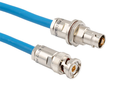 ROHS LSZH 78 Ohm TRB 3-Slot Solder/Clamp Plug to 3-Lug Solder/Clamp Non-Insulated BLKHD Jack for TWCH-78-2 Twinax MIL-STD-1553 Cable