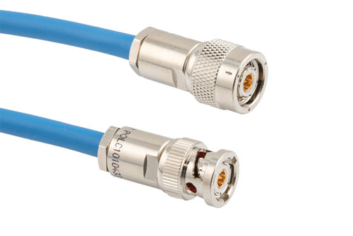 ROHS LSZH 78 Ohm TRB Threaded Solder/Clamp Plug to TRB 3-Slot Solder/Clamp Plug for TWCH-78-2 Twinax MIL-STD-1553 Cable -30C +80C
