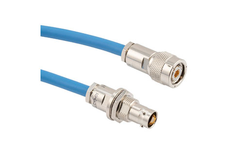 LSZH TRB Threaded Plug to 3-Lug TRB Non-Insulated Bulkhead Jack for TWCH-78-2 Twinax Cable