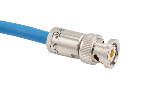 ROHS LSZH 78 Ohm TRB 2-Slot Solder/Clamp Plug with Blunt Cut for TWCH-78-2 Twinax MIL-STD-1553 Cable -30C +80C