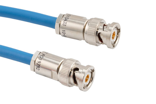 ROHS LSZH 78 Ohm TRB 2-Slot Solder/Clamp Plug to TRB 3-Slot Solder/Clamp Plug for TWCH-78-2 Twinax MIL-STD-1553 Cable -30C +80C