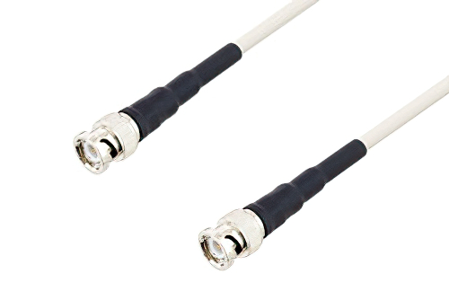 BNC Male to BNC Male Low Frequency Low Loss Cable 100 cm Length Using PE-SF200LL Coax, RoHS