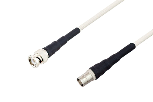 BNC Male to BNC Female Low Frequency Low Loss Cable 24 Inch Length Using PE-SF200LL Coax, RoHS