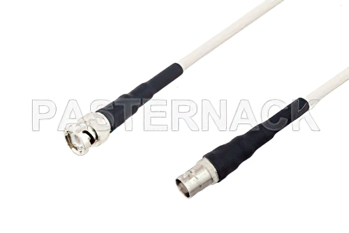 BNC Male to BNC Female Low Frequency Low Loss Cable 24 Inch Length Using PE-SF200LL Coax, RoHS