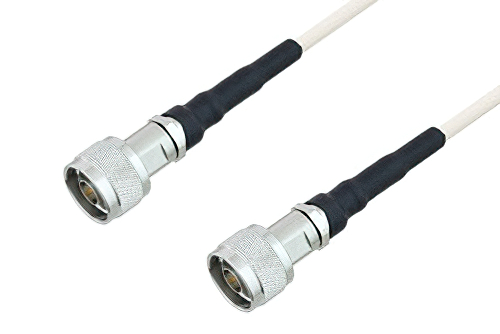 Quick Lock N Male to Quick Lock N Male Low Frequency Low Loss Cable 24 Inch Length Using PE-SF200LL Coax, RoHS