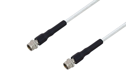 75 Ohm F Male to 75 Ohm F Male Low Frequency Cable 24 Inch Length Using 75 Ohm PE-SF200LL75 Coax, RoHS