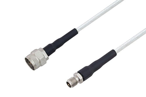75 Ohm N Male to 75 Ohm F Female Low Frequency Cable 24 Inch Length Using 75 Ohm PE-SF200LL75 Coax, RoHS