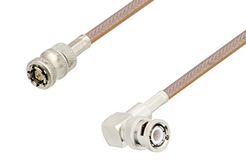 QD SMA Male to BNC Male Right Angle Cable Using RG400 Coax