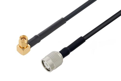 SMA Male Right Angle to TNC Male Low Loss Cable Using LMR-200 Coax with HeatShrink