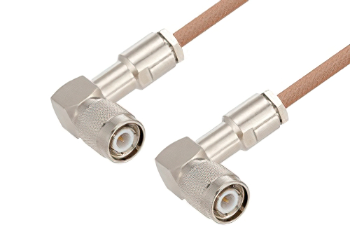 TNC Male Right Angle to TNC Male Right Angle Cable 50 CM Length Using RG400 Coax