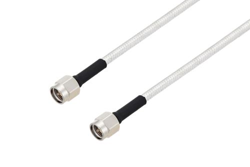 SMA Male to SMA Male Cable Using PE-SR402FL Coax with HeatShrink, LF Solder