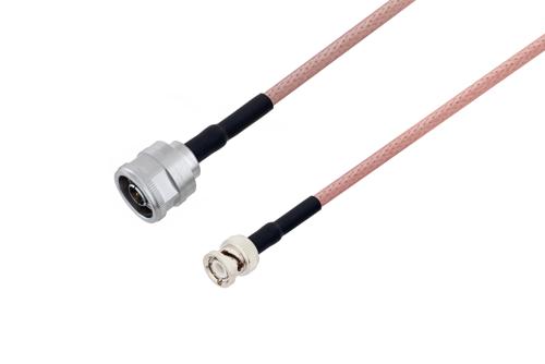 N Male to BNC Male Cable Using RG142 Coax with HeatShrink, LF Solder