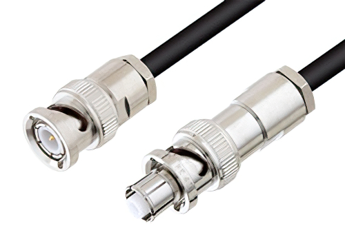 BNC Male to SHV Plug Cable 50 cm Length Using RG58 Coax