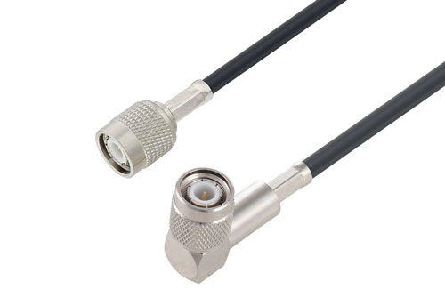 TNC Male to TNC Male Right Angle Low Loss Cable Using LMR-200 Coax