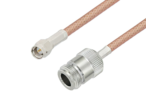 SMA Male to N Female Cable 12 Inch Length Using PE-P195 Coax