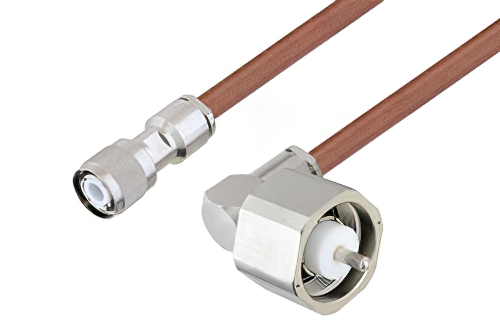 LC Male Right Angle to HN Male Cable 12 Inch Length Using RG393 Coax