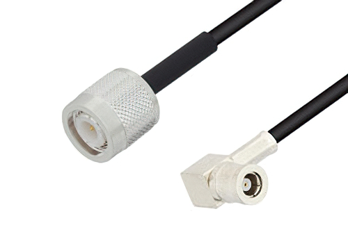 TNC Male to SMB Plug Right Angle Cable 48 Inch Length Using RG174 Coax
