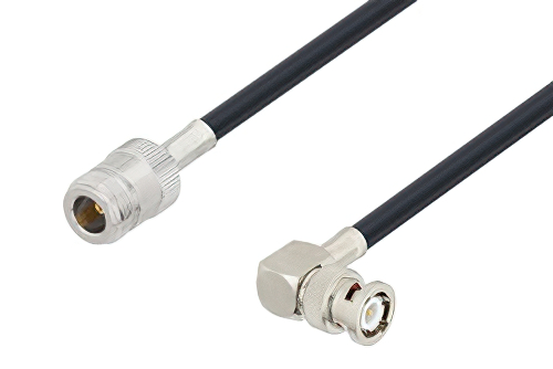 N Female to BNC Male Right Angle Cable Using LMR-240 Coax
