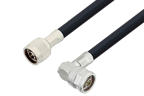 N Male to N Male Right Angle Cable 200 CM Length Using LMR-400 Coax