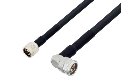 N Male to N Male Right Angle Cable Using LMR-400 Coax