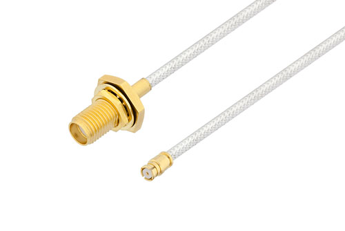 SMA Female Bulkhead to SMP Female Cable Using PE-SR405FL Coax