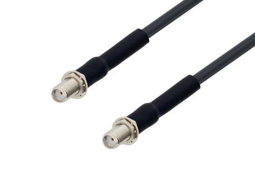 SMA Female Bulkhead to SMA Female Bulkhead Low Loss Cable Using LMR-195 Coax with HeatShrink