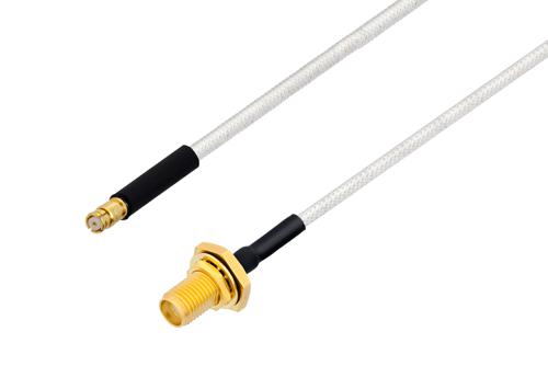 SMP Female to SMA Female Bulkhead Cable Using PE-SR405FL Coax with HeatShrink