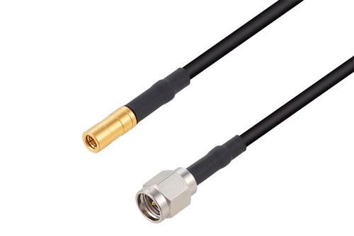 SSMB Plug to SMA Male Cable 12 Inch Length Using LMR-100 Coax with HeatShrink