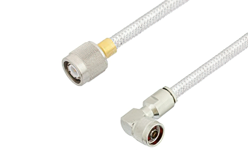 N Male Right Angle to TNC Male Cable Using PE-SR401FL Coax