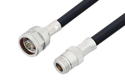 N Male to N Female Cable 12 Inch Length Using LMR-400 Coax