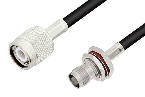 TNC Male to TNC Female Bulkhead Cable 100 cm Length Using LMR-195 Coax