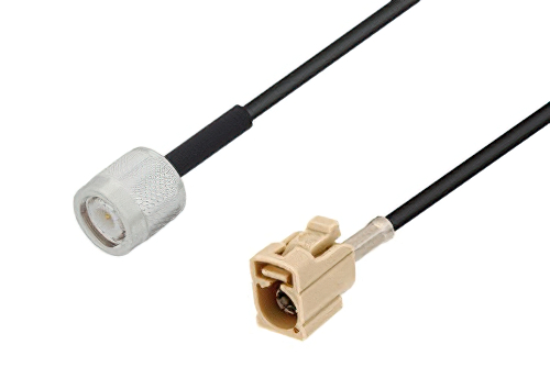 TNC Male to Beige FAKRA Jack Cable Using LMR-100 Coax