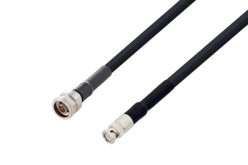 N Male to BNC Male Low Loss Cable Using LMR-400 Coax with HeatShrink