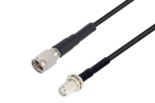SMA Male to SMA Female Bulkhead Cable Using RG174 Coax with HeatShrink