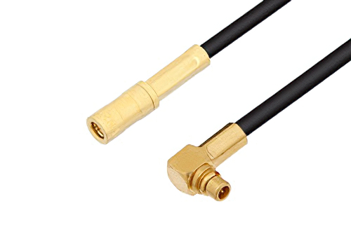 MMCX Plug Right Angle to SSMB Plug Cable Using LMR-100 Coax