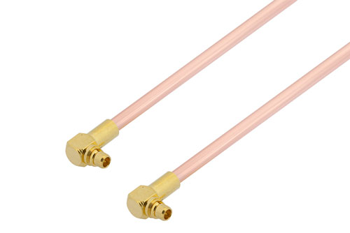 MMCX Plug Right Angle to MMCX Plug Right Angle Cable Using PE-047SR Coax with 180 Deg. Clock