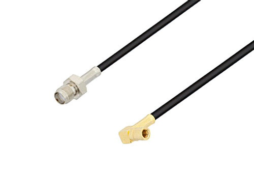 SMA Female to SSMB Plug Right Angle Cable Using LMR-100 Coax