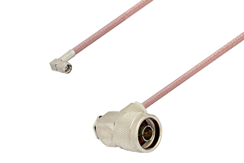 SMA Male Right Angle to N Male Right Angle Cable Using RG142 Coax