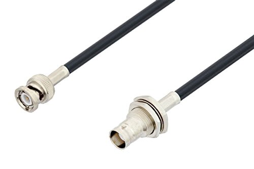 BNC Male to BNC Female Bulkhead Cable Using LMR-195-FR Coax