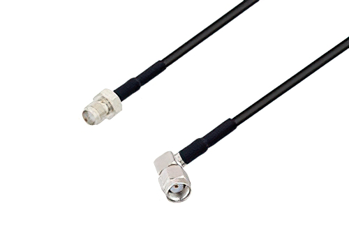 SMA Female to Reverse Polarity SMA Male Right Angle Cable Using RG174 Coax