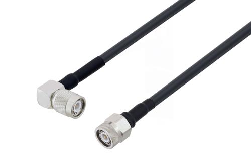 TNC Male Right Angle to TNC Male Low Loss Cable Using LMR-240 Coax with HeatShrink