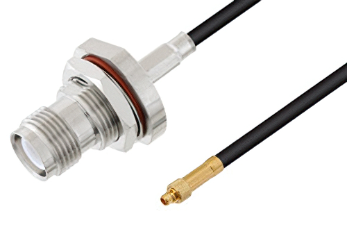 Reverse Polarity TNC Female Bulkhead to MMCX Plug Cable 200 cm Length Using LMR-100 Coax