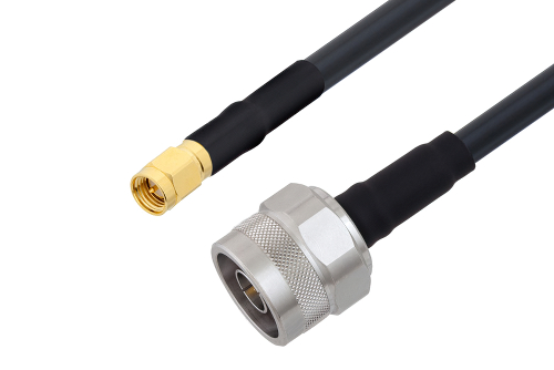 SMA Male to N Male Cable 200 CM Length Using LMR-240 Coax with HeatShrink