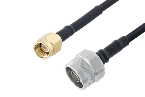 SMA Male to N Male Cable 50 CM Length Using LMR-200 Coax with HeatShrink